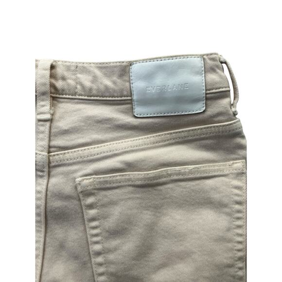 EVERLANE Ankle Jeans Size 28 Raw Frayed Hems White Denim High Rise Straight Leg - Picture 13 of 13